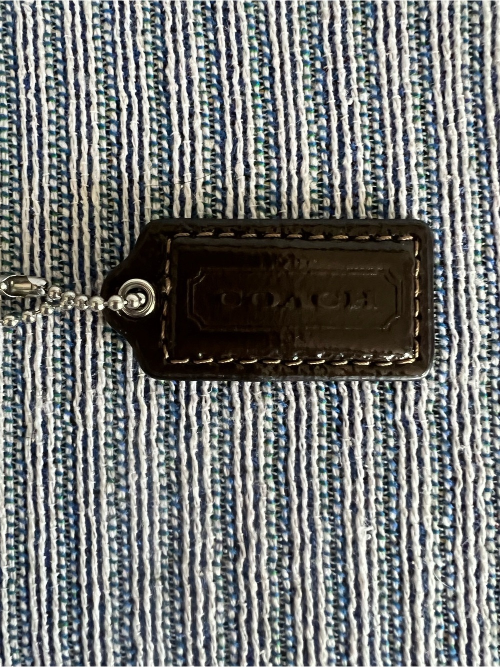 COACH Brown Leather Hang Tag Keychain